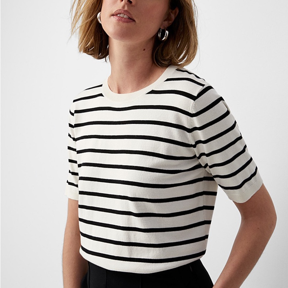 Simons Contemporaine Striped Knit T-shirt